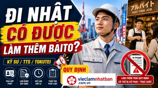 Đi XKLĐ Nhật Có Được Làm Thêm Baito Bên Ngoài Không? Quy Định Làm Thêm Cho Kỹ Sư, Thực Tập Sinh Và Tokutei