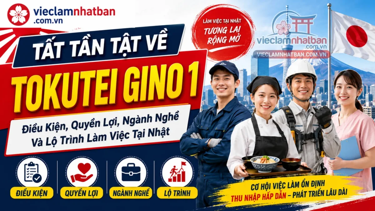 TOÀN BỘ Về Tokutei Gino 1: Điều Kiện, Quyền Lợi, Ngành Nghề Và Lộ Trình Làm Việc Tại Nhật