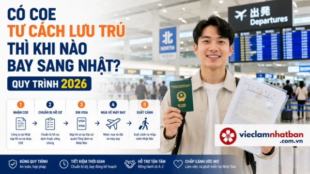 Có tư cách lưu trú COE thì khi nào bay sang Nhật? Quy trình và lưu ý 2026