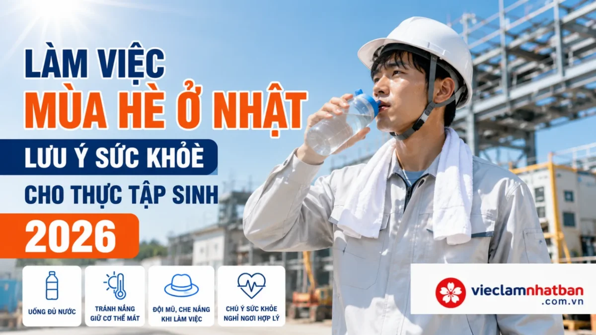 Làm việc mùa hè ở Nhật: 6 lưu ý giúp TTS tránh say nắng và kiệt sức 2026