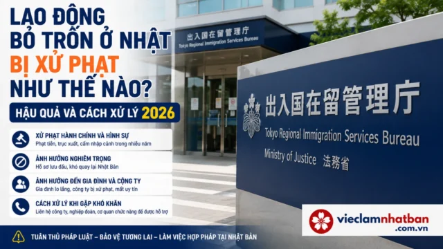 Lao động bỏ trốn ở Nhật bị xử phạt thế nào? Hậu quả và cách xử lý đúng 2026