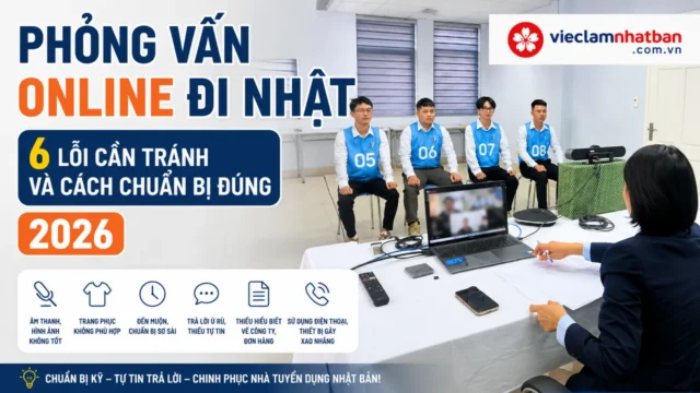 6 lỗi cần tránh khi phỏng vấn online đi Nhật và cách chuẩn bị đúng 2026