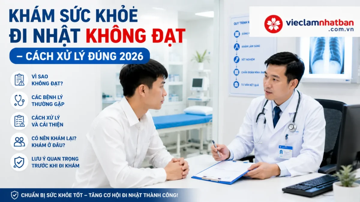 Khám sức khỏe đi Nhật không đạt phải làm sao? Xử lý đúng cách 2026