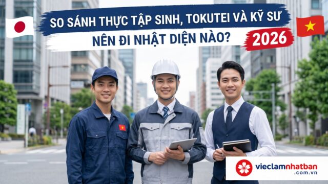 So sánh thực tập sinh, Tokutei và kỹ sư: Nên đi Nhật diện nào 2026?